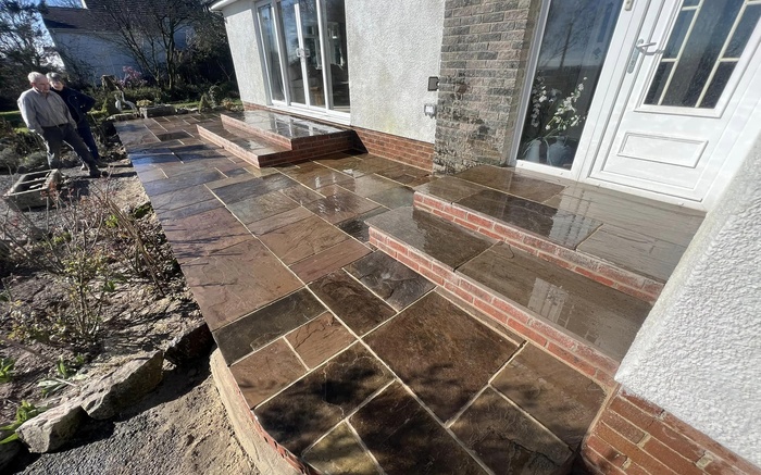 Finished sandstone patio